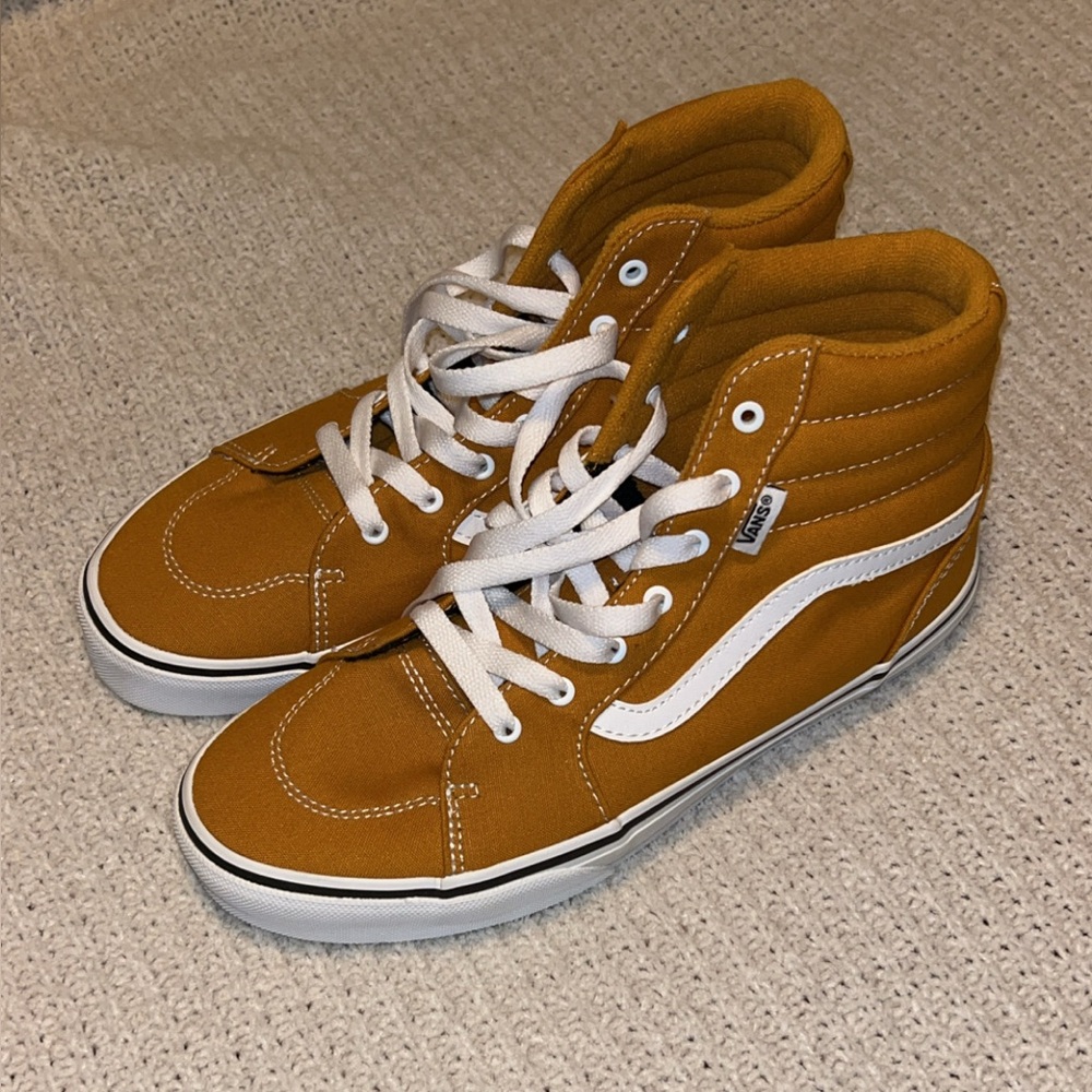 Vans Kids High-Top Sneakers - Yellow and White